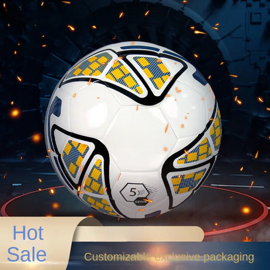 Professional Size 5 PU Soccer Ball Hot Fit Competition Training Football Machine Sticker Wholesale Product for Sports Training