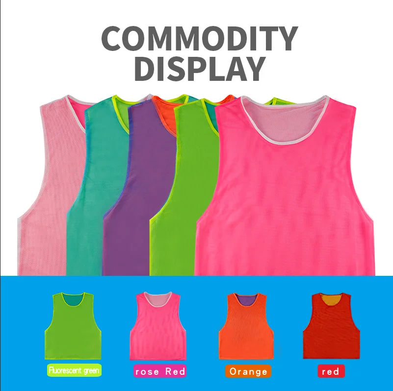 Factory Direct Sale Reversable Pinnies Adult Numbered Football Bibs