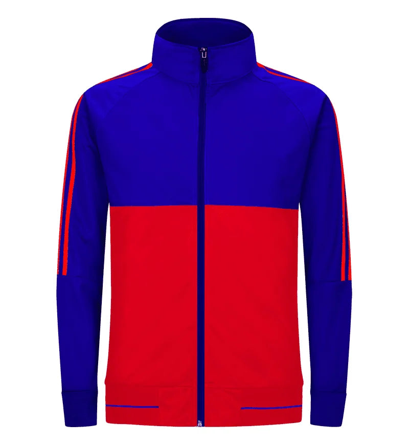 Custom Logo Sweatsuit Sets Joggers Football Training Men Sport Jogging Zip Tracksuits Set Plain Soccer Zip Tracksuit for Men