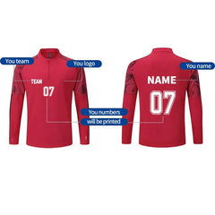 2024 Wholesale New Design Polyester Soccer Half-zip Jacket Club Team Logo Sport Soccer Tracksuit Wear Set