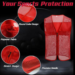Custom Breathable Sublimated Football/soccer Training Mesh Vests Bibs Safety Security Vest With Zipper