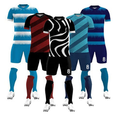 2022 New Breathable Polyester Soccer Uniform Set Cheapest Club Team Football Jersey for Men