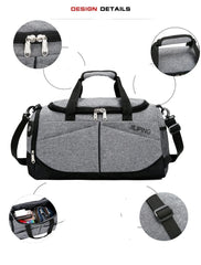 Custom Fitness Travel Duffle Bag Waterproof Black Nylon Mens Sports Gym Duffel Bag