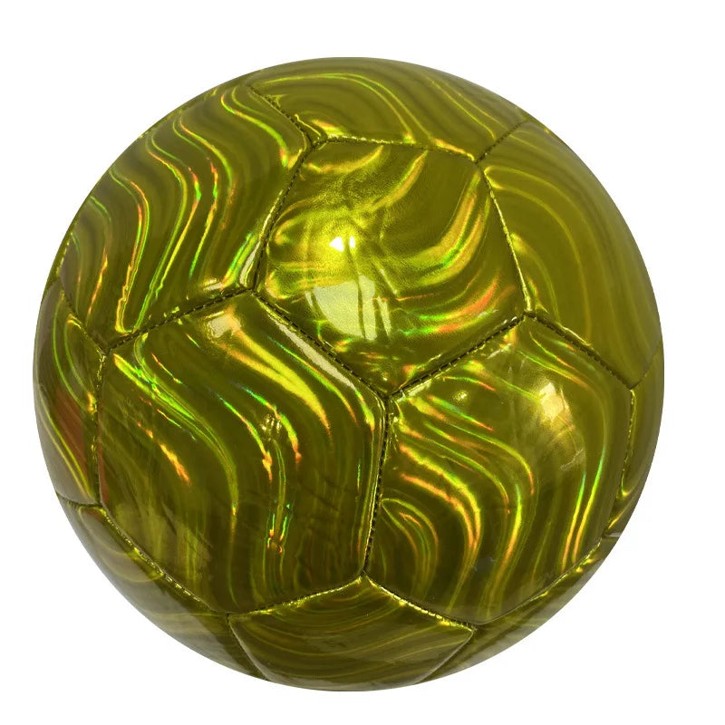 No.5 Thickened PVC Soccer Ball Adult Youth Training Kick-Resistant Laser Water Ripple Design Directly Supplied Manufacturer