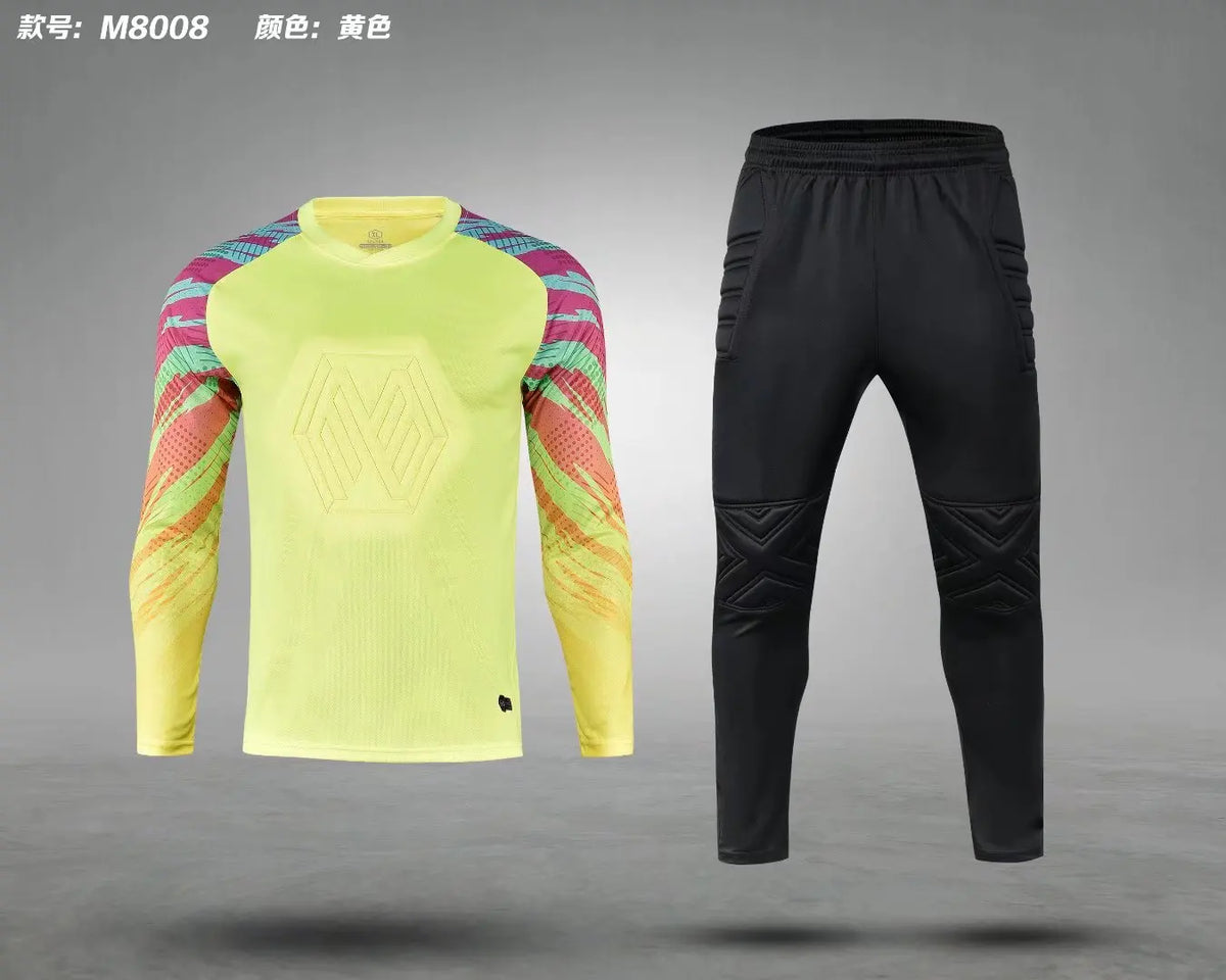 High Quality Blank Football Wear Men Soccer Jersey Customization Logo Long Sleeve Green Soccer Goalkeeper Training Jerseys