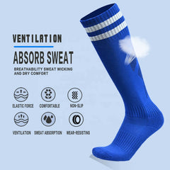 Wholesale Polyester Sport Breathable Compression Colorful Long Anti Slip Men'S Football Socks