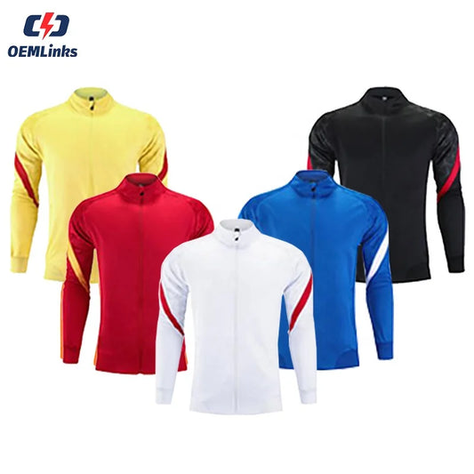 Unisex Quick Dry Soccer Tracksuit Jacket Custom Full Zip Sport Training Set OEM Service for Football Includes Name Inscription