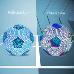 Wholesale DIY Holographic Glowing Soccer Ball Size 5 PVC with Reflective Luminous Pu for Children's Machine Sewing Footballs