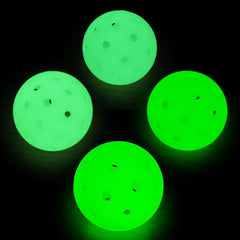 40 Holes Outdoor Night Light up Green Glow in the Dark Luminous Pickleball Balls