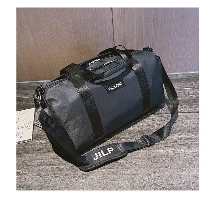 New Design Fashion Black Custom Logo Printed Soccer Bag Large Ladies Leather Duffle Travel Bag